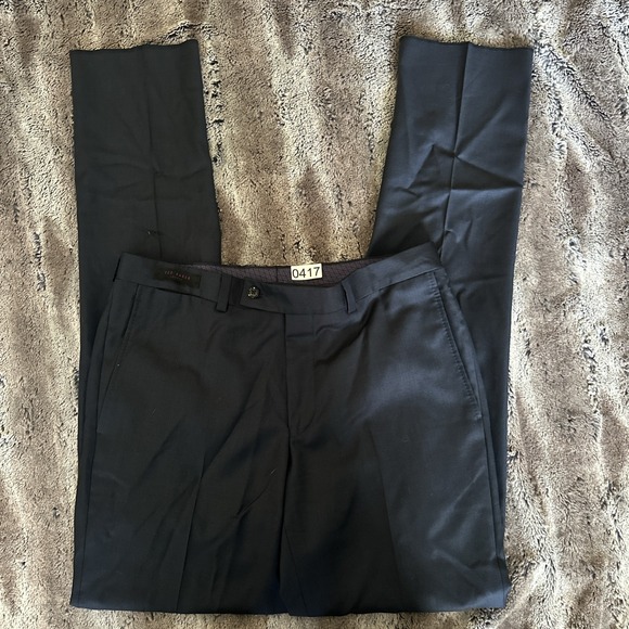 Ted Baker Other - Ted Baker Pants Men's 33x37 Raw Hem Jefferson Straight Blue Wool Dress Slacks